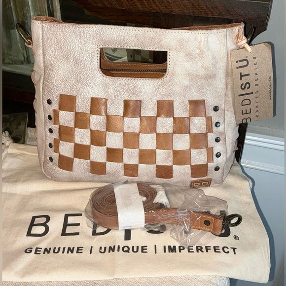 Bed Stu Handbags - NWT Bed Stu Leather Keiki Crossbody Bag Handbag Nectar Lux Tan Rustic MSRP $235